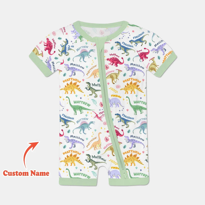 Dino Roar Custom Name Bamboo Shorty Zippy