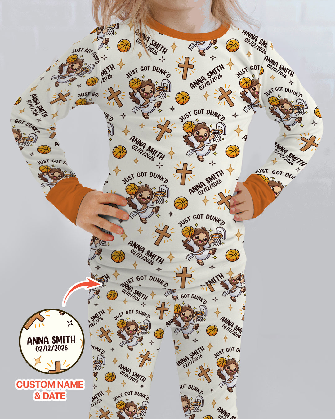 Personalized Baptism Just Got Dunk'd  Bamboo Two Piece Long Sleeve Pajama Set