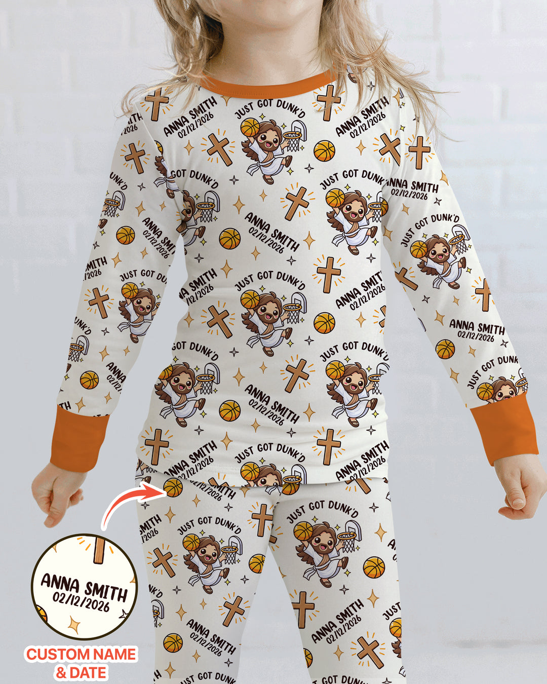 Personalized Baptism Just Got Dunk'd  Bamboo Two Piece Long Sleeve Pajama Set