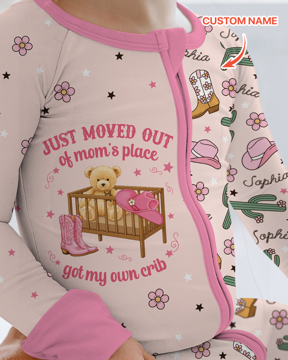 Custom Name Western Moved Out of My Mom's & Place Got My Own Crib Bamboo Convertible Zippy