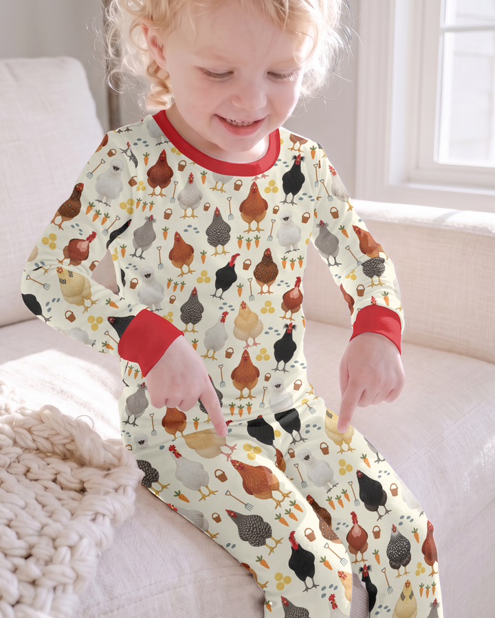 Little Chicken Farmer Bamboo Two Piece Long Sleeve Pajama Set