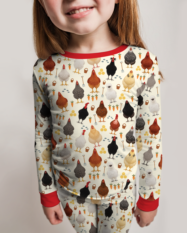 Little Chicken Farmer Bamboo Two Piece Long Sleeve Pajama Set