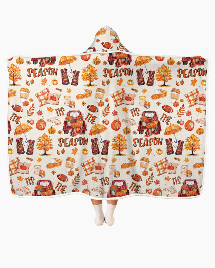 Fall Tis the Season Bamboo Wearable Hooded Blanket