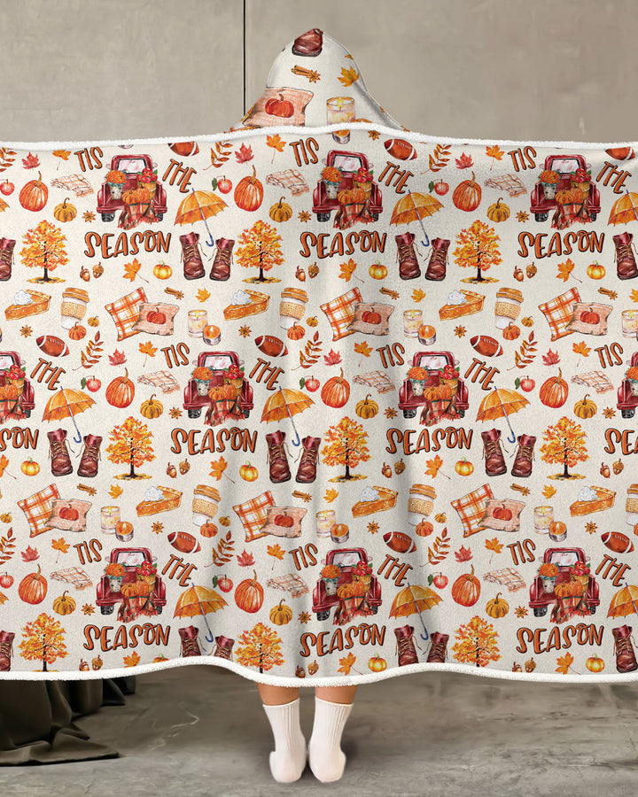Fall Tis the Season Bamboo Wearable Hooded Blanket
