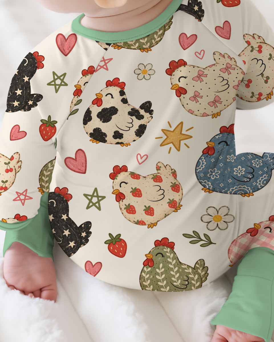 Playful Farm Chicken Bamboo Convertible Zippy