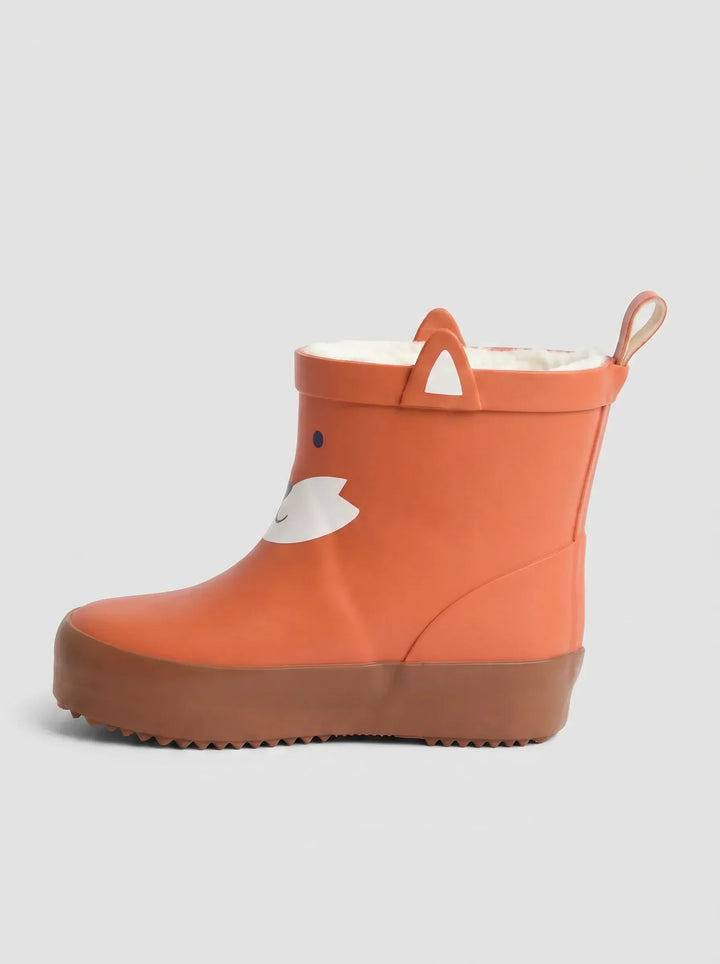 Orange Fox Short Cosy Lined Wellies