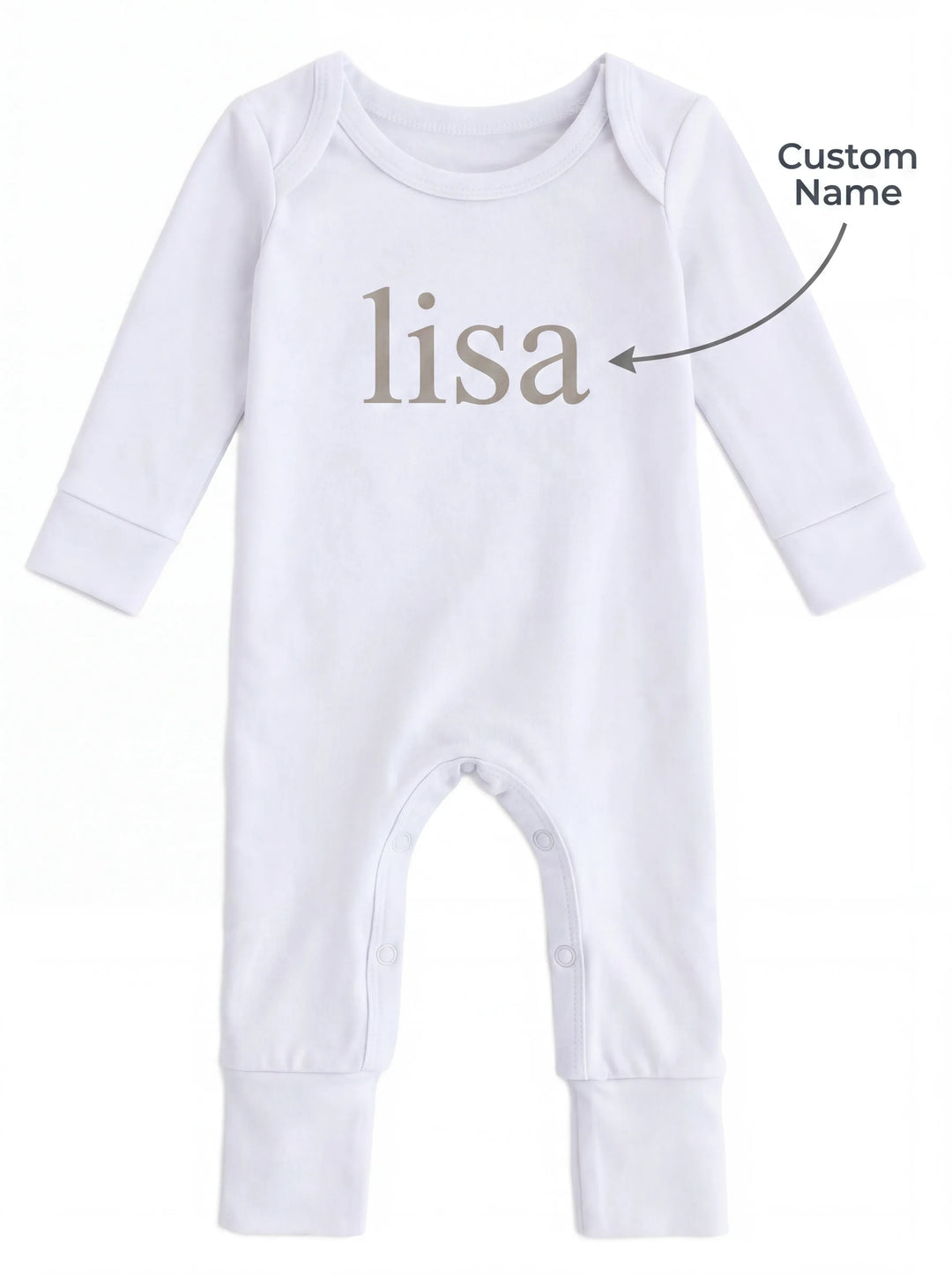 Custom Name Bamboo Full Length Snap Rompers