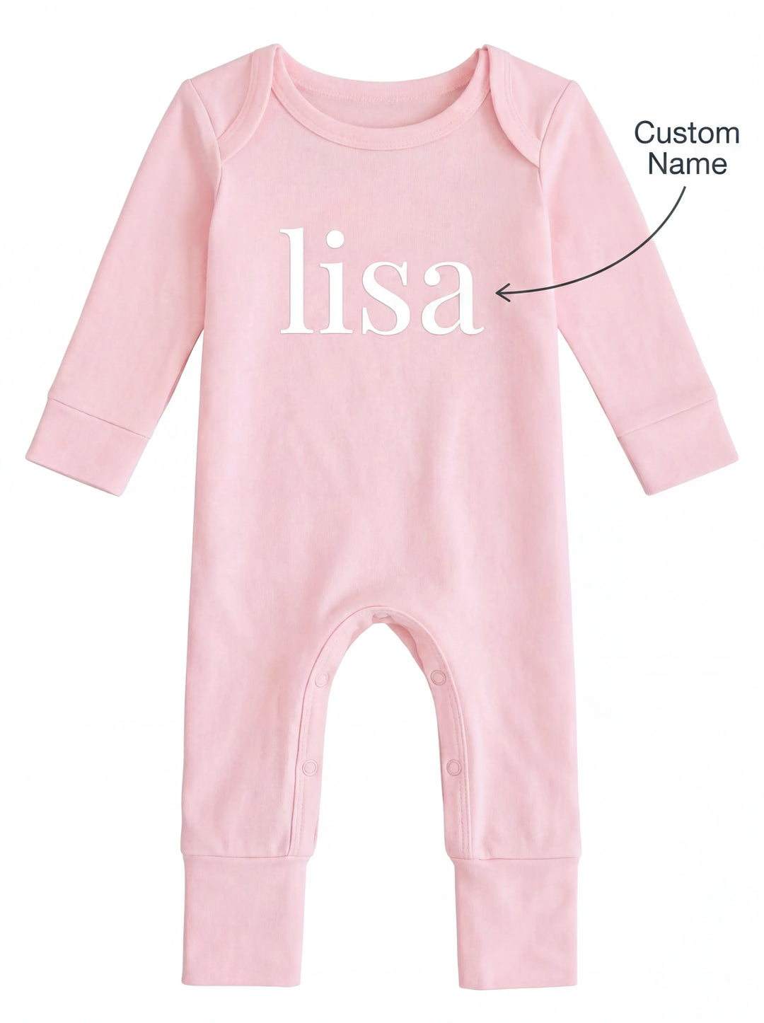 Custom Name Bamboo Full Length Snap Rompers