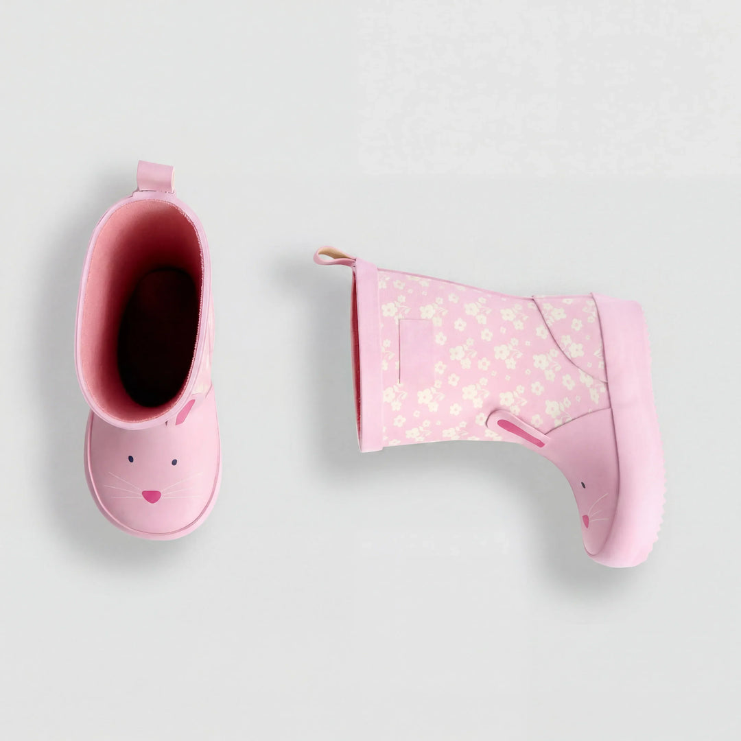 Pink Bunny Floral Wellies
