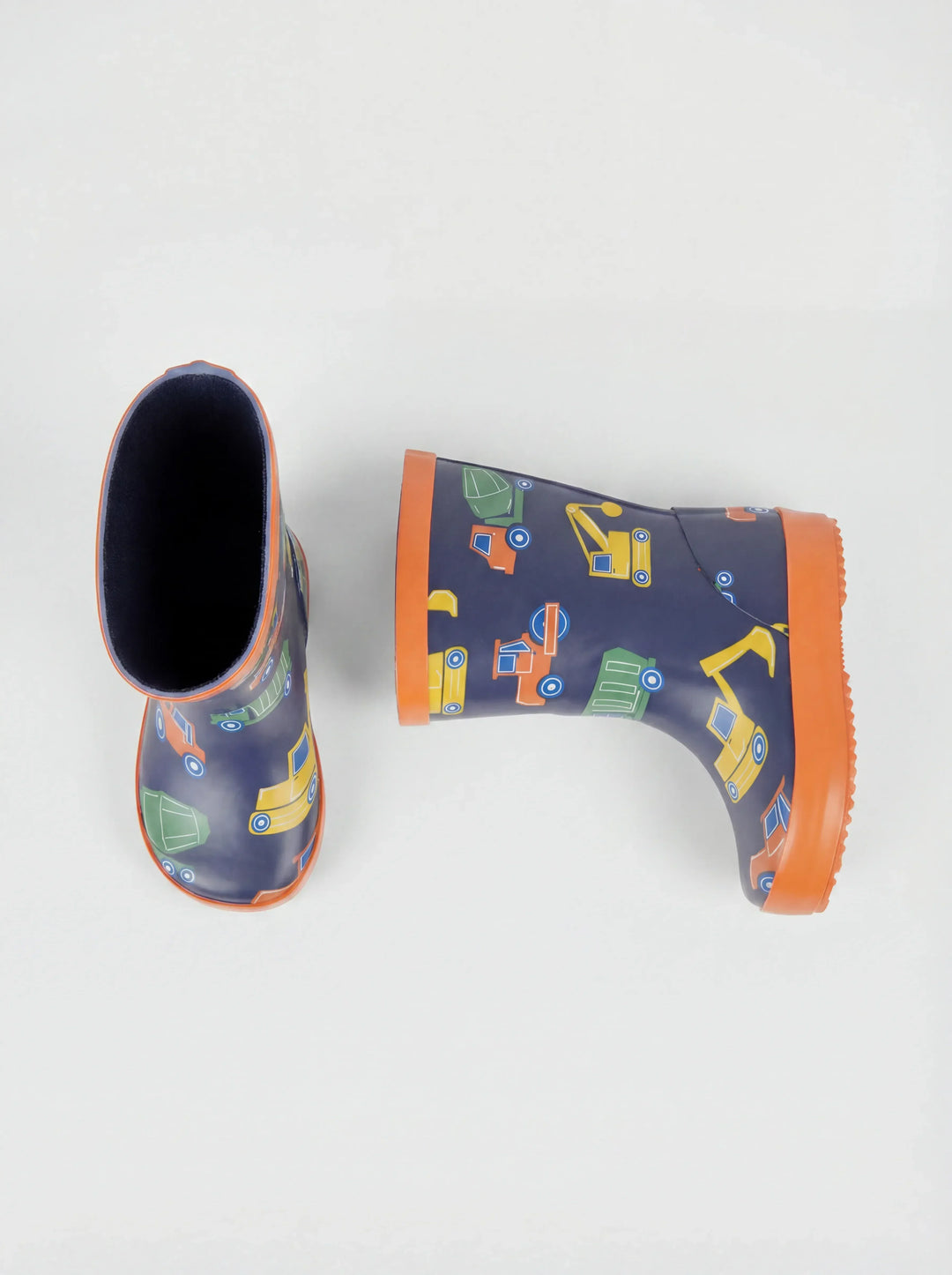 Navy Blue Construction Plain Wellies
