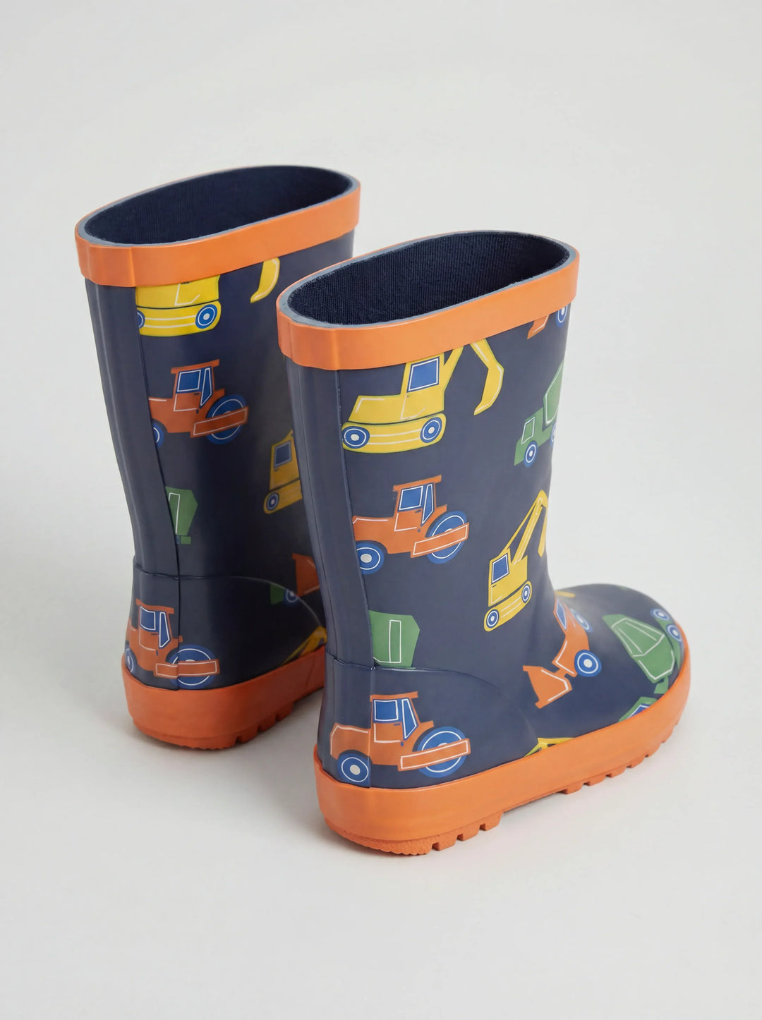 Navy Blue Construction Plain Wellies