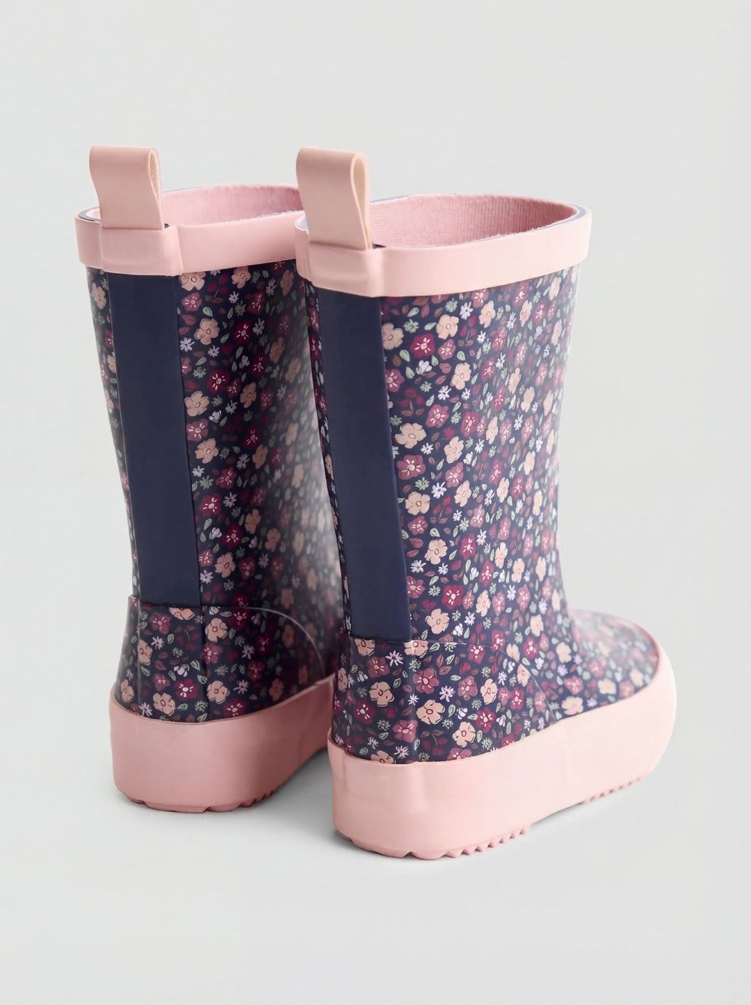 Navy Floral Wellies