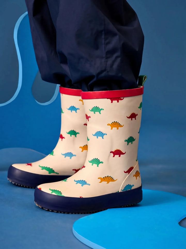 Stone Dino Print Wellies