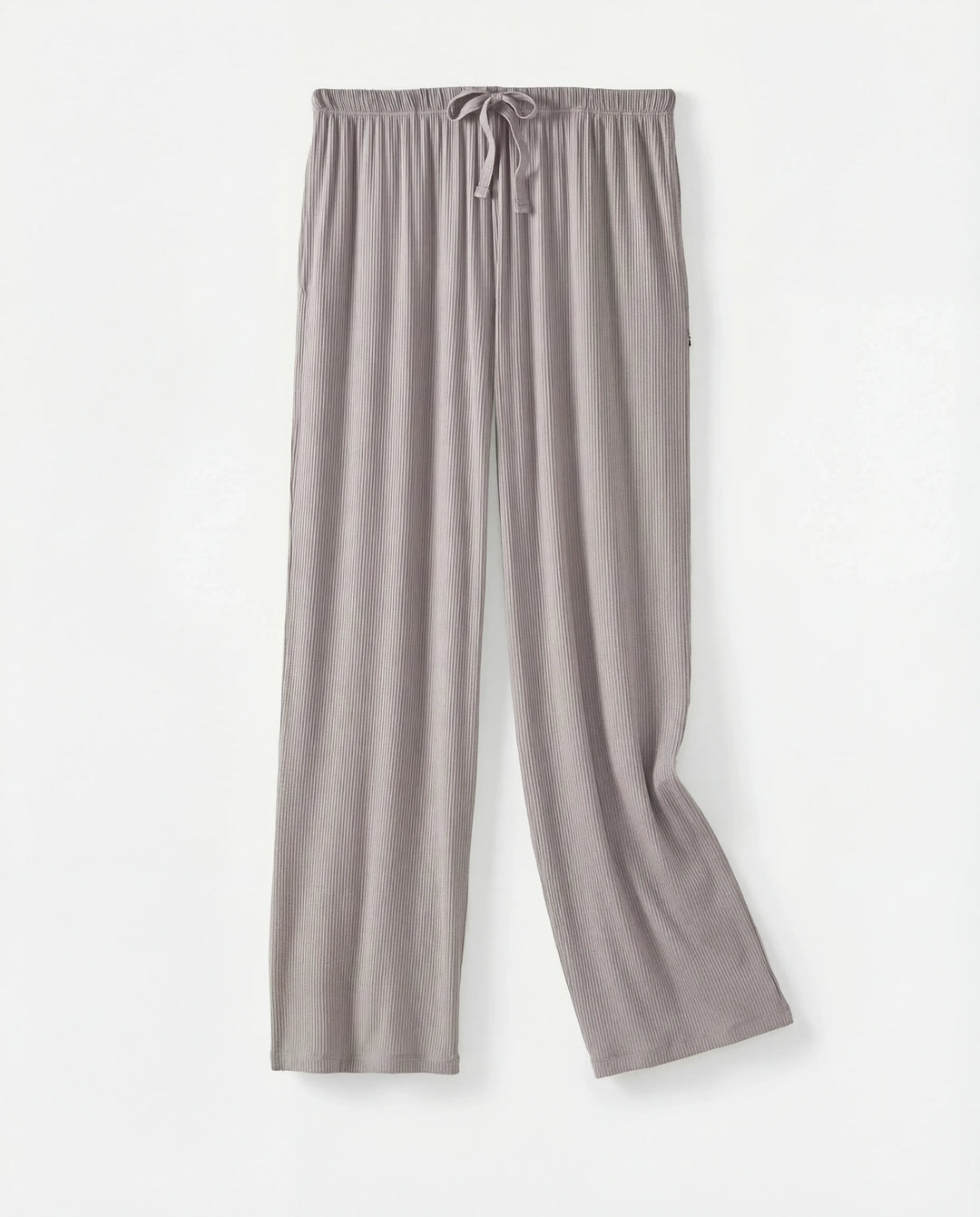 Dove Gray Bamboo Ribbed Wide Leg Pant
