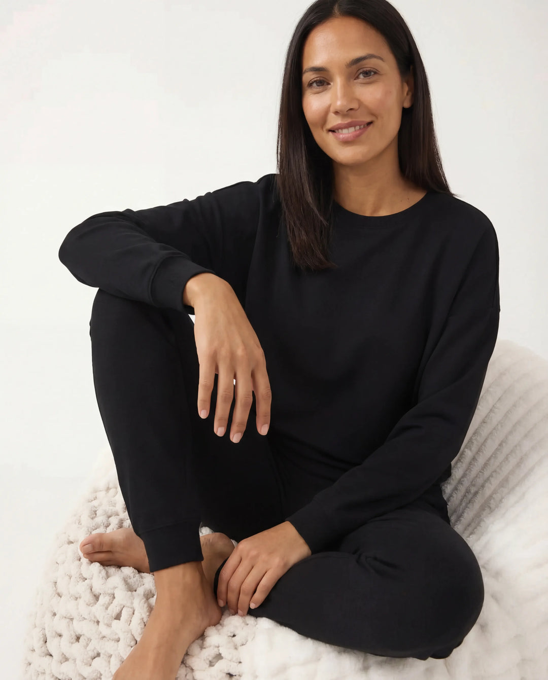 Black Bamboo Women Crewneck Sweatshirt