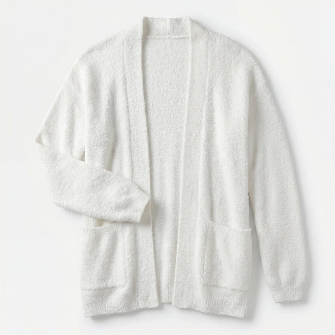 Soft White Bamboo Women Lounge Cardigan