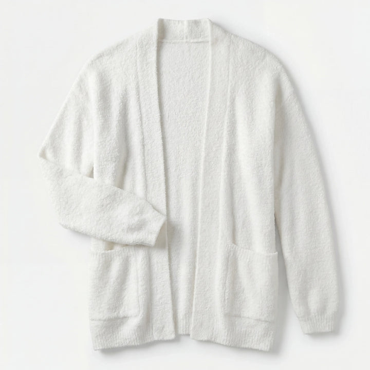 Soft White Bamboo Women Lounge Cardigan