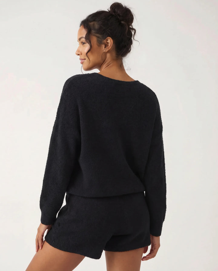 Black Bamboo Women Lounge Pullover