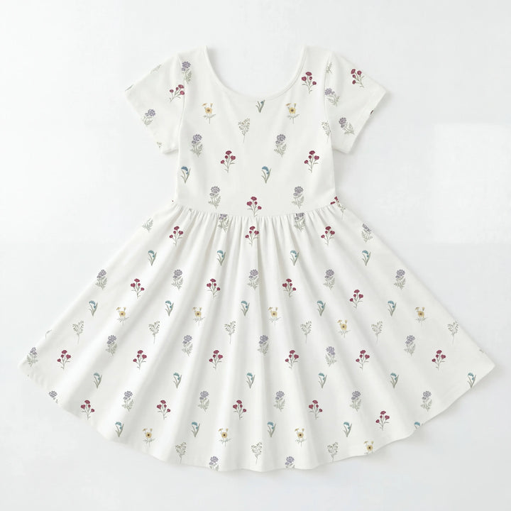 Sweet Small Floral Ditsy Bamboo Twirl Dress