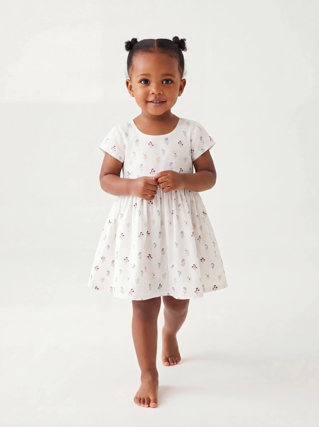 Sweet Small Floral Ditsy Bamboo Twirl Dress
