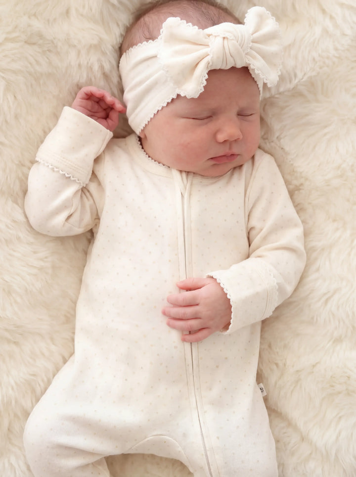 Picot Trim Knit Large Bow Headwrap