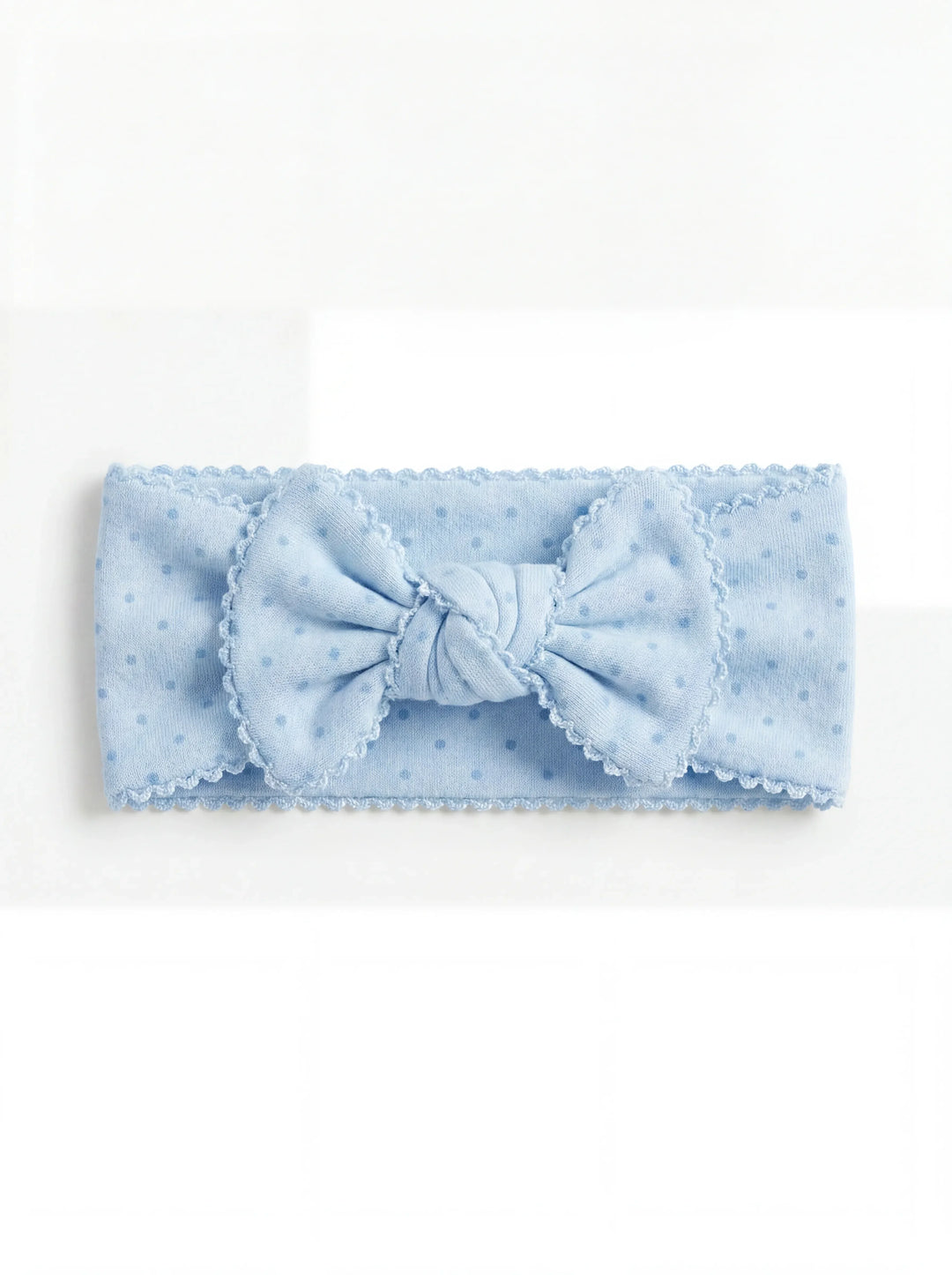 Picot Trim Knit Large Bow Headwrap