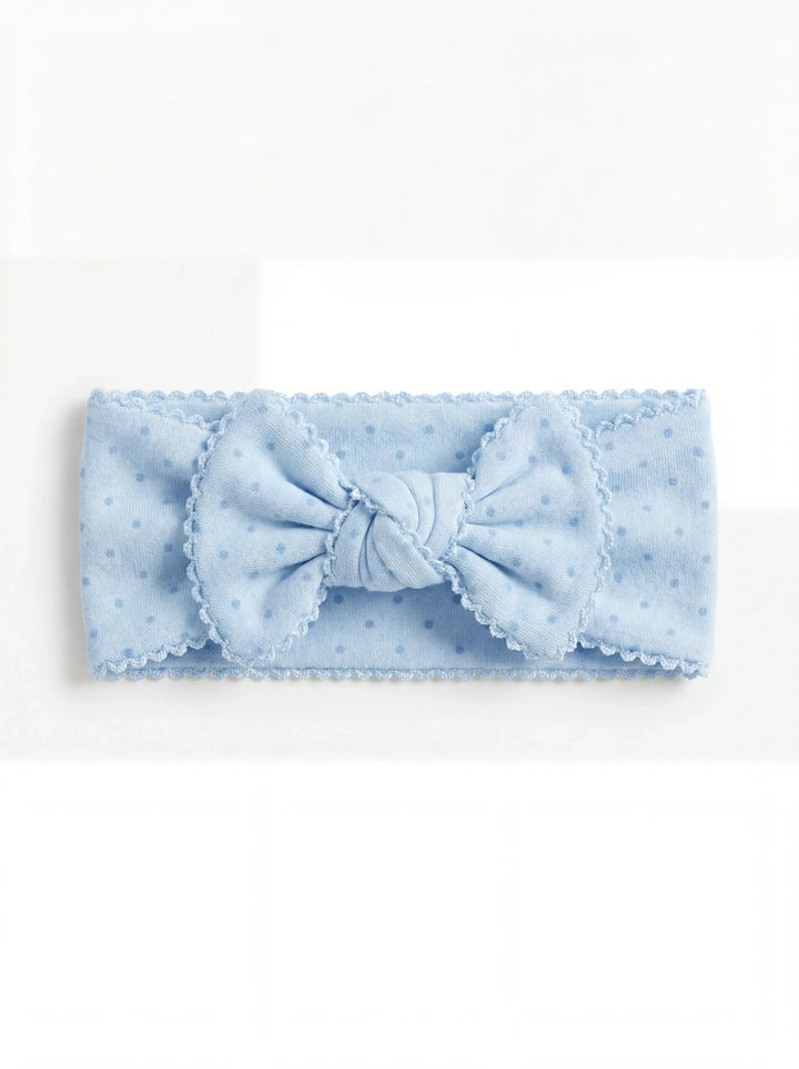 Picot Trim Knit Large Bow Headwrap