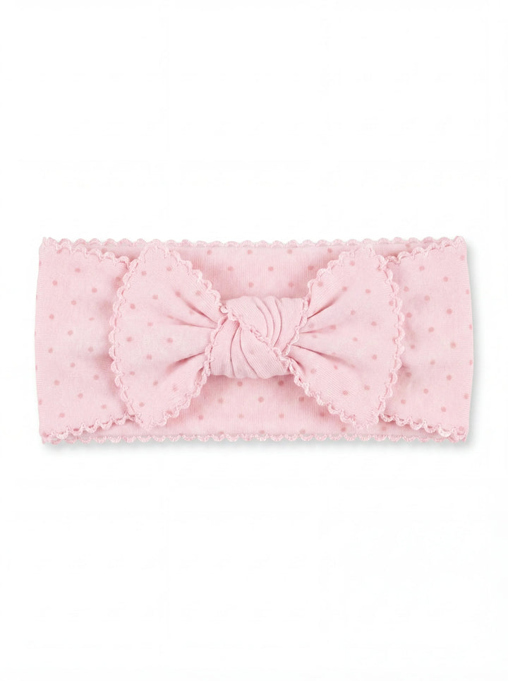 Picot Trim Knit Large Bow Headwrap