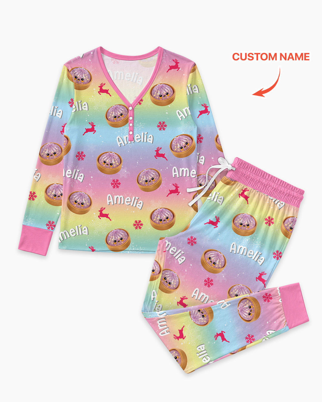Christmas Cutie Dumpling Bamboo Women Pajama Set