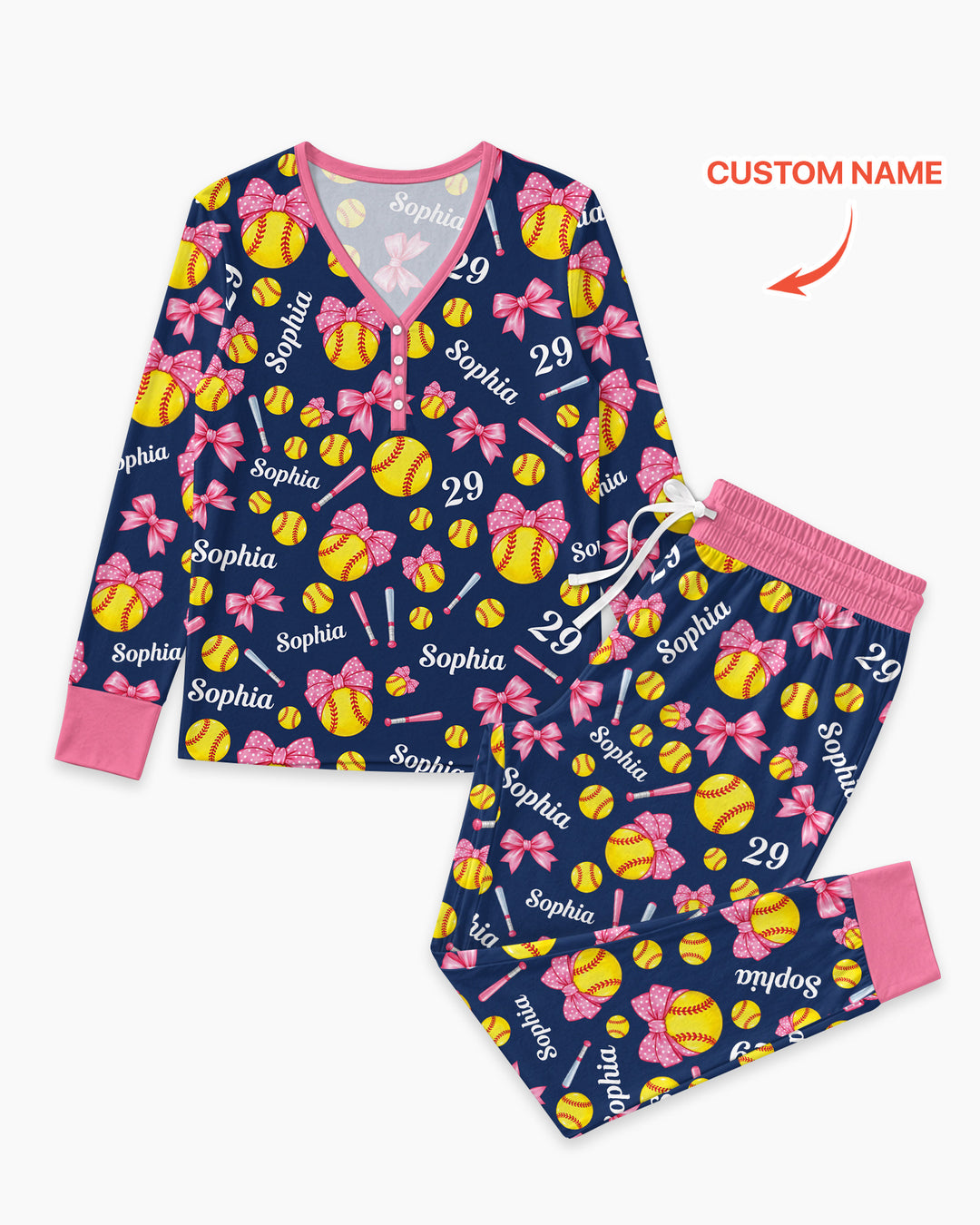 Little Softball Star Bamboo Women Pajama Set
