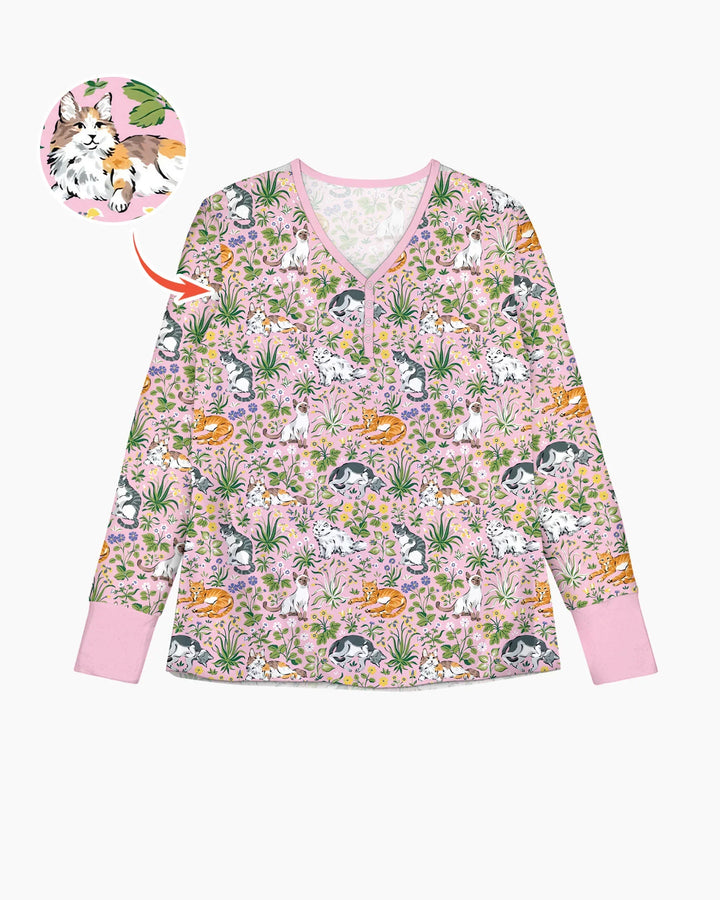Kitten Garden Family Matching Bamboo Women Pajama Set