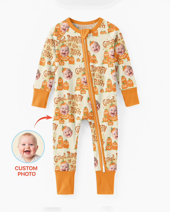 Custom Photo Cutest Pumpkin in the Patch Bamboo Convertible Zippy