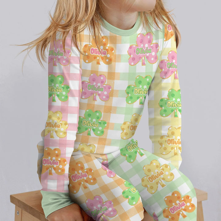 Lucky Shamrock Bamboo Two Piece Long Sleeve Pajama Set
