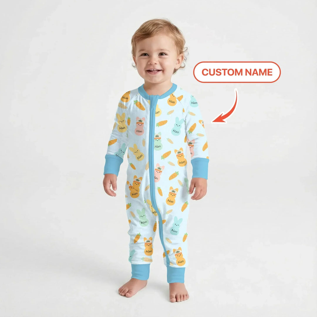 Custom Name Easter Bunny Bamboo Convertible Zippy