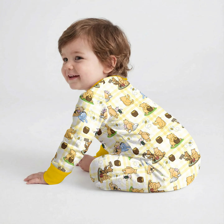 Bear & Friends Yellow Plaid Bamboo Convertible Zippy