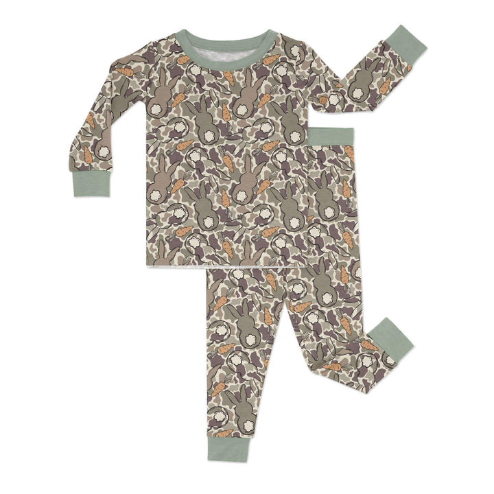 Camo Easter Bunny Bamboo Two Piece Long Sleeve Pajama Set