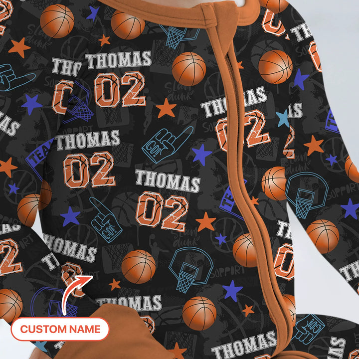 Custom Name Basketball Time Bamboo Convertible Zippy