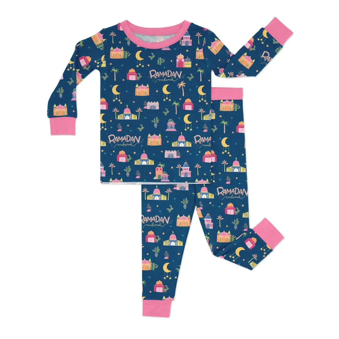 Ramadan Kareem Family Matching Bamboo Two Piece Long Sleeve Pajama Set