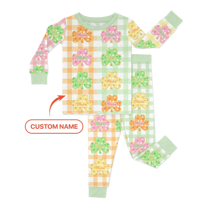 Lucky Shamrock Bamboo Two Piece Long Sleeve Pajama Set