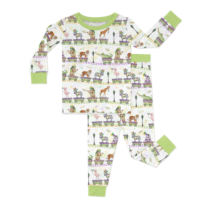 Mardi Gras Jungle Krewe Bamboo Two Piece Long Sleeve Pajama Set