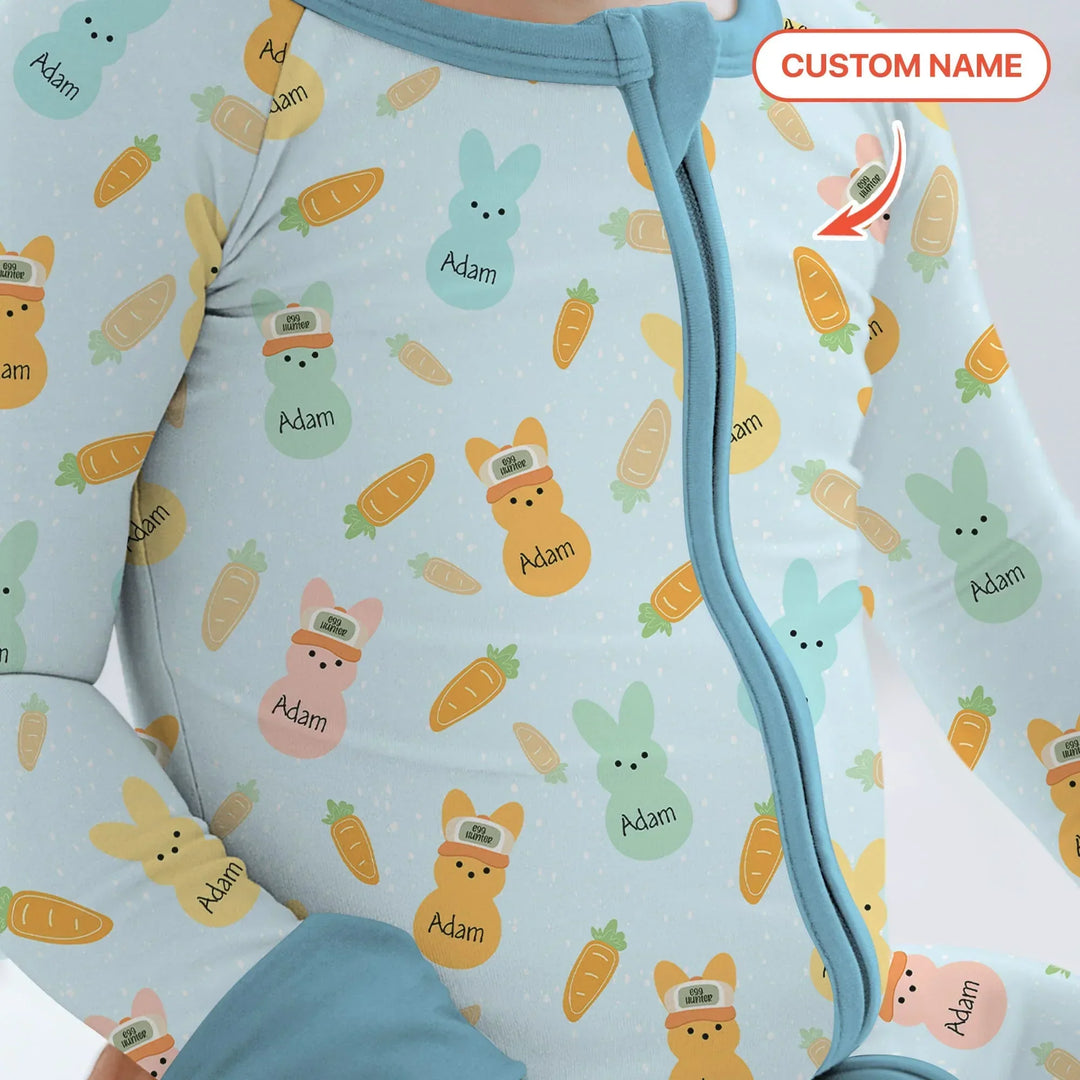 Custom Name Easter Bunny Bamboo Convertible Zippy