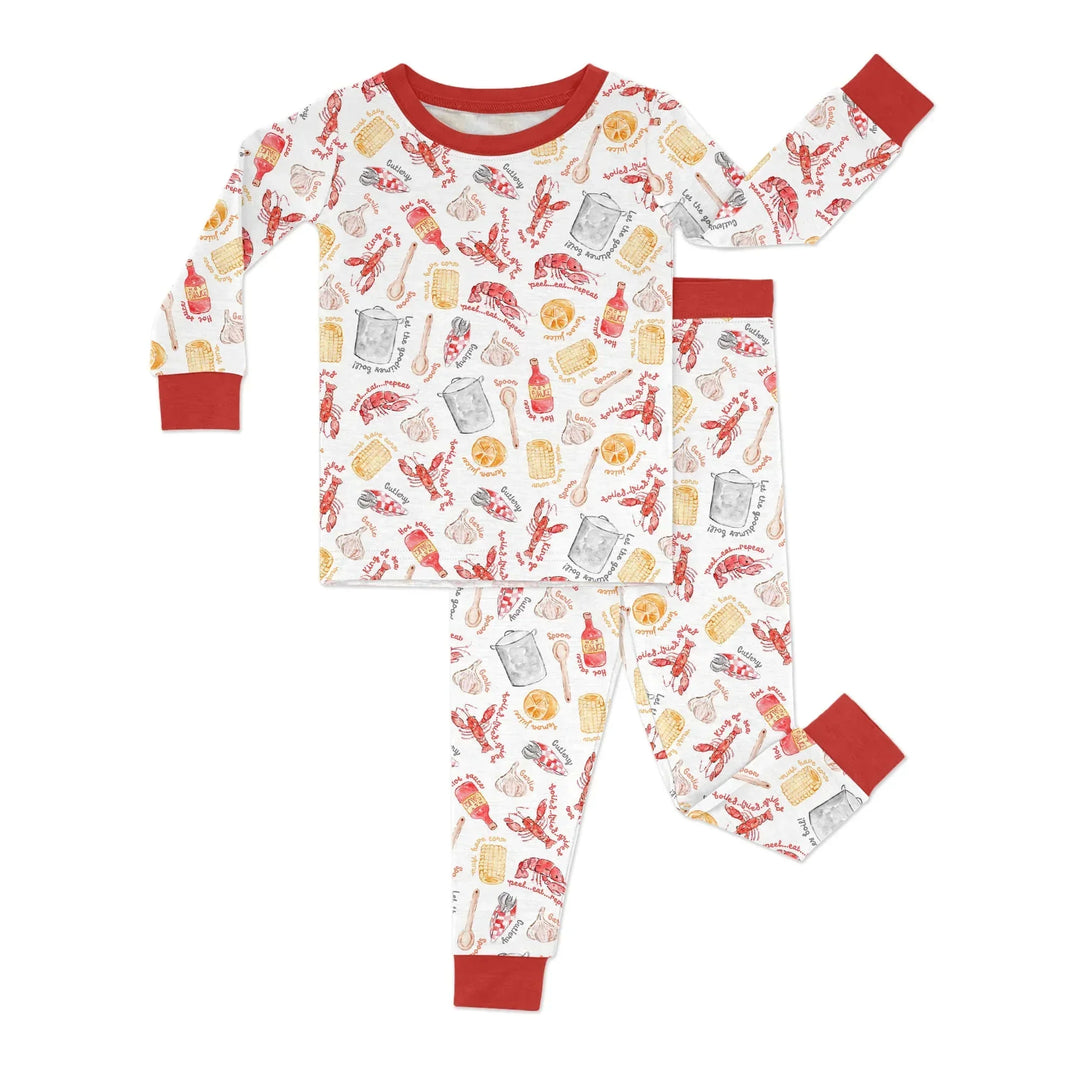 Crawfish Boil Bamboo Two Piece Long Sleeve Pajama Set