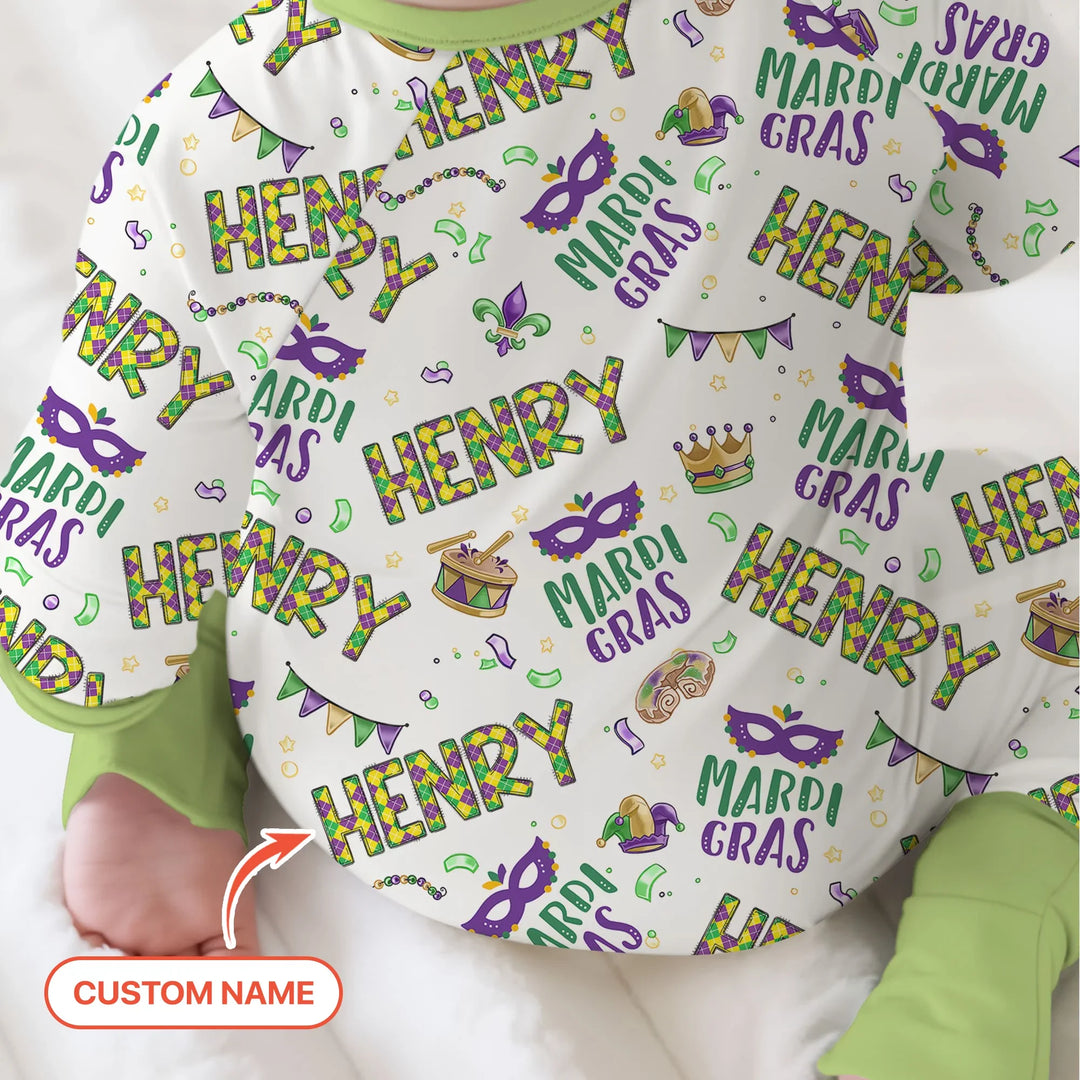 Custom Name Make your own Mardi Gras Bamboo Convertible Zippy