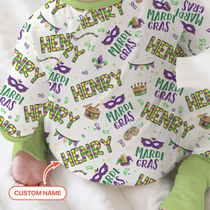 Custom Name Make your own Mardi Gras Bamboo Convertible Zippy