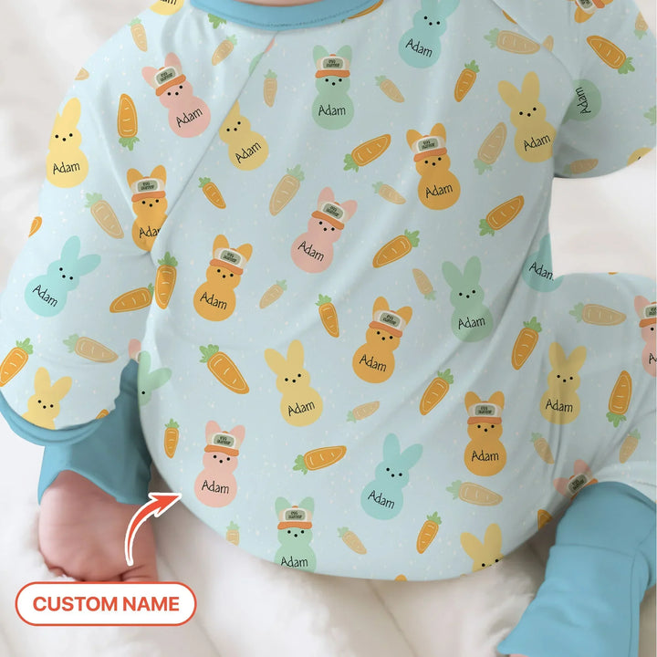 Custom Name Easter Bunny Bamboo Convertible Zippy