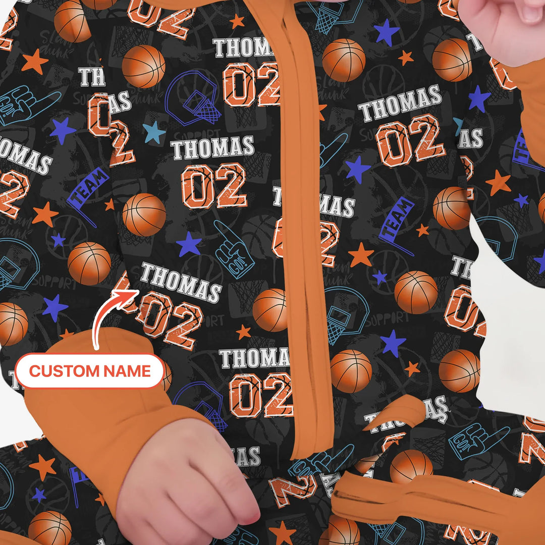 Custom Name Basketball Time Bamboo Convertible Zippy