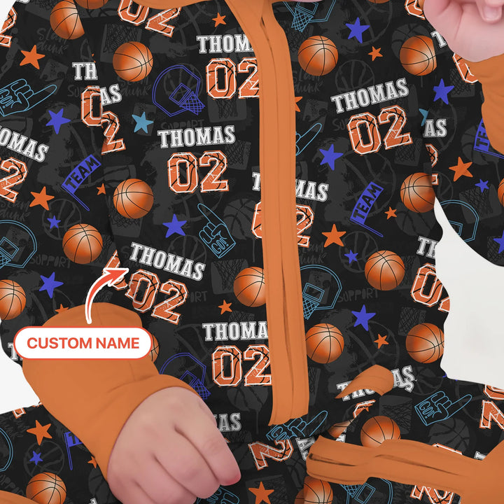 Custom Name Basketball Time Bamboo Convertible Zippy
