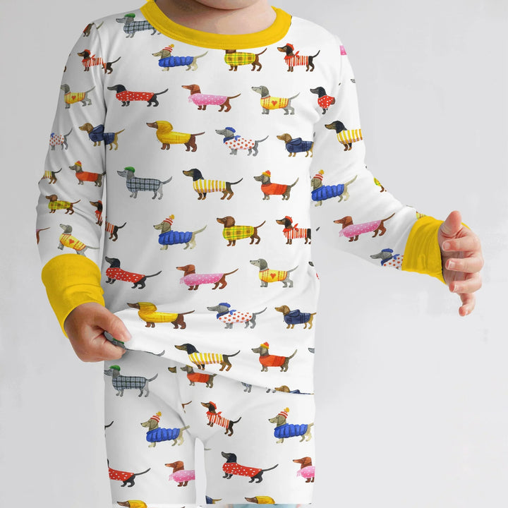 Dachshund Fashion Winnier Bamboo Two Piece Long Sleeve Pajama Set
