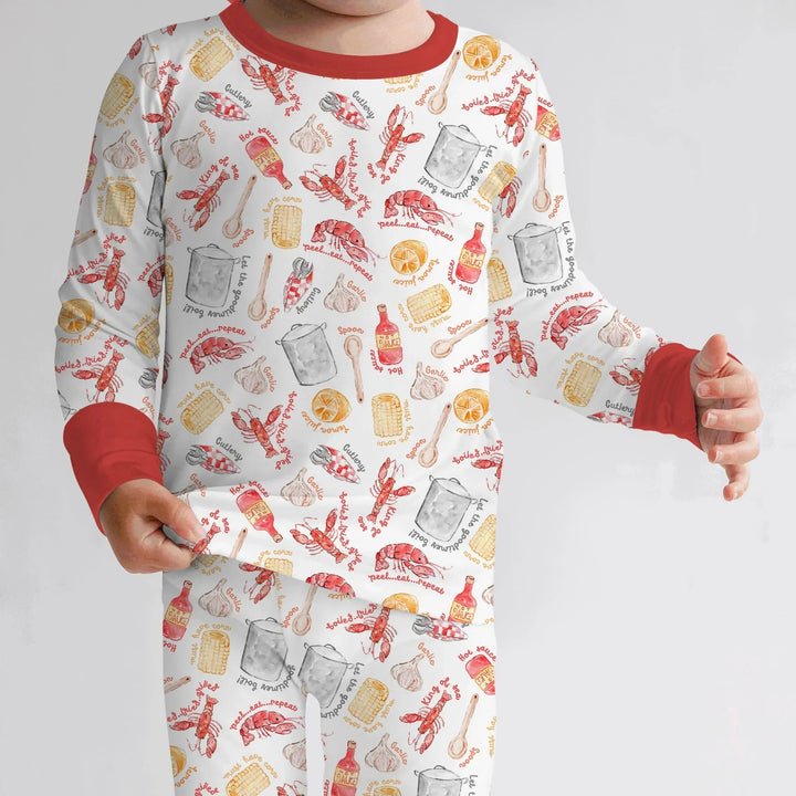 Crawfish Boil Bamboo Two Piece Long Sleeve Pajama Set