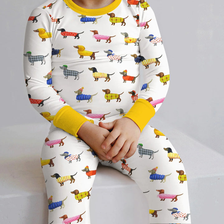 Dachshund Fashion Winnier Bamboo Two Piece Long Sleeve Pajama Set